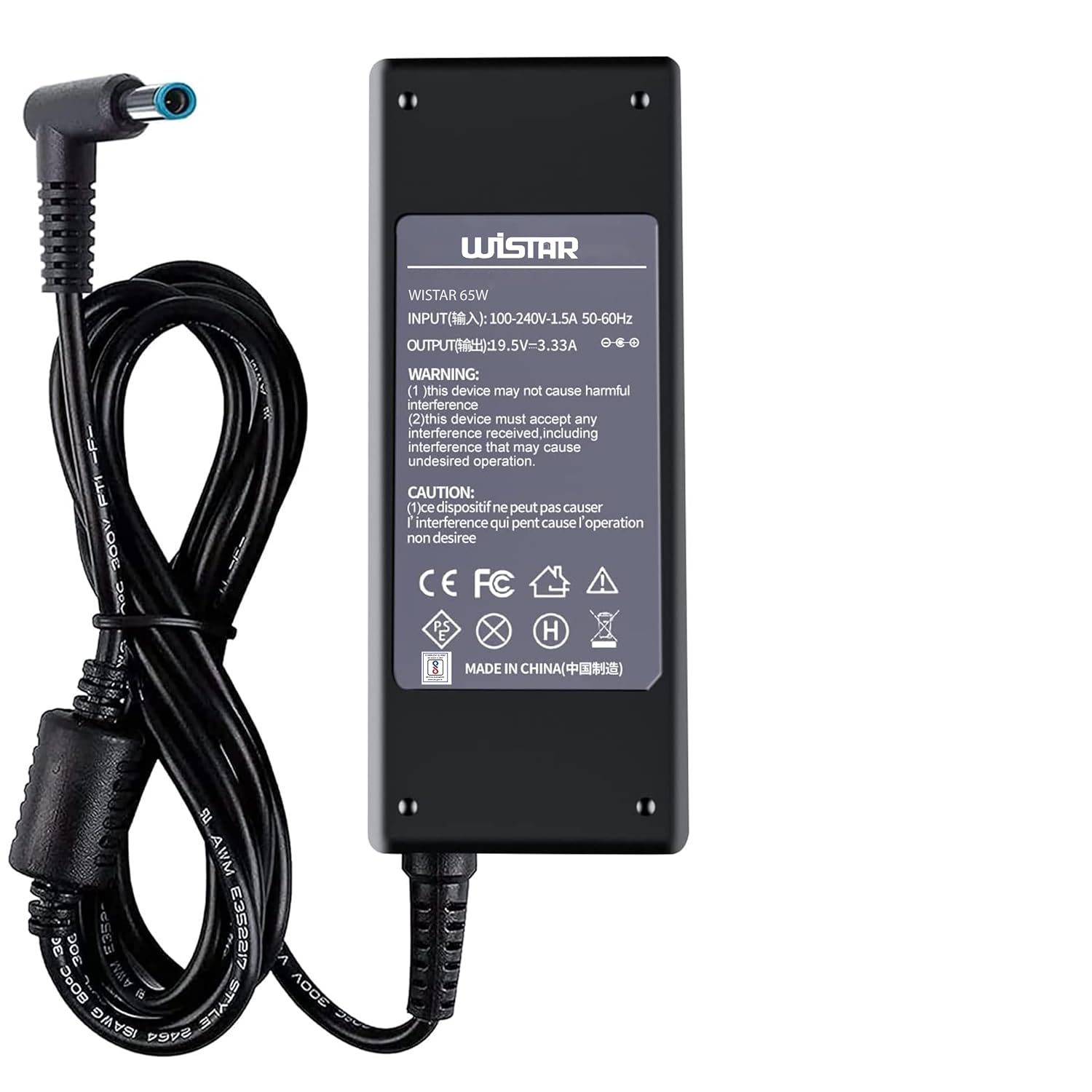 WISTAR 19.5V 3.33A 65W Laptop Charger Replacement for HP Elitebook 840-G3 850-G3 820-G3 745-G3 725-G3 755-G3 840-G4 820-G4 850-G4 840-G5 G6 G6 G7 PavilionX360 Ac Adapter
